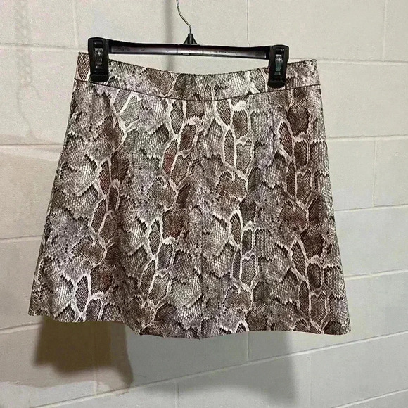 French Connection Womens Leather‎ Mini Skirt 8 Snakeskin City Going Out Party - Picture 1 of 8
